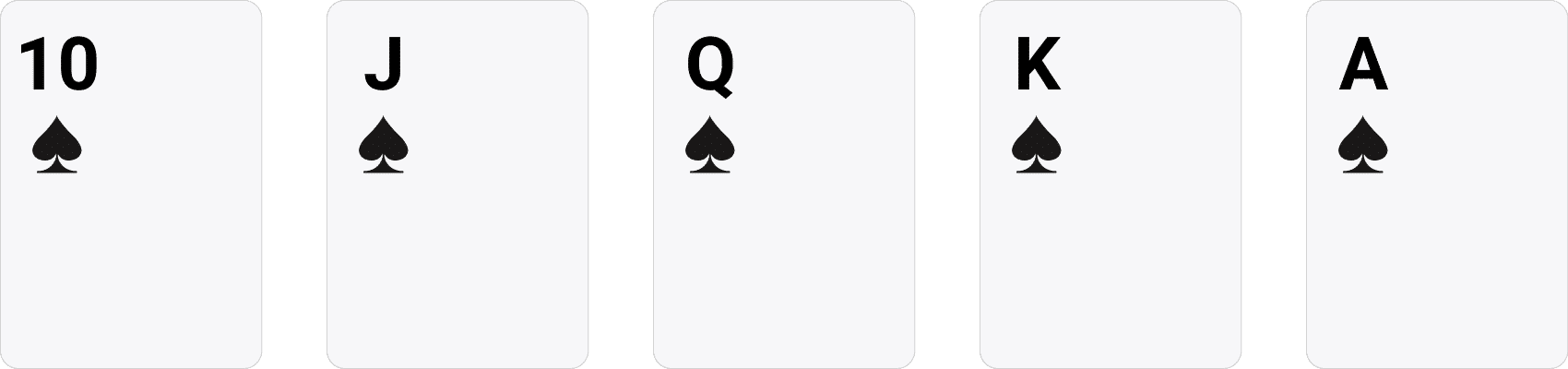 Royal flush poker example