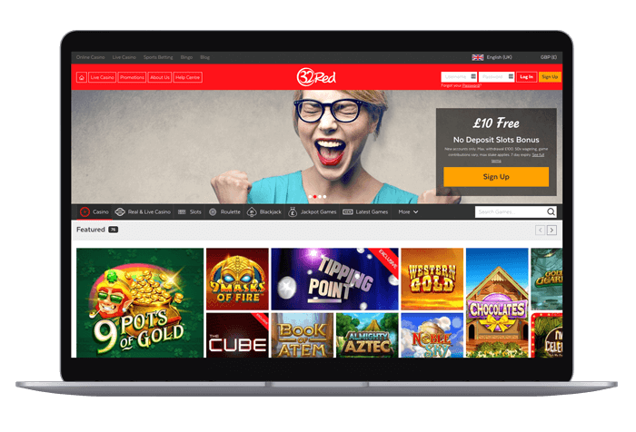 32red homepage mockup