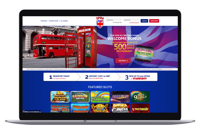 Spinhill homepage mockup