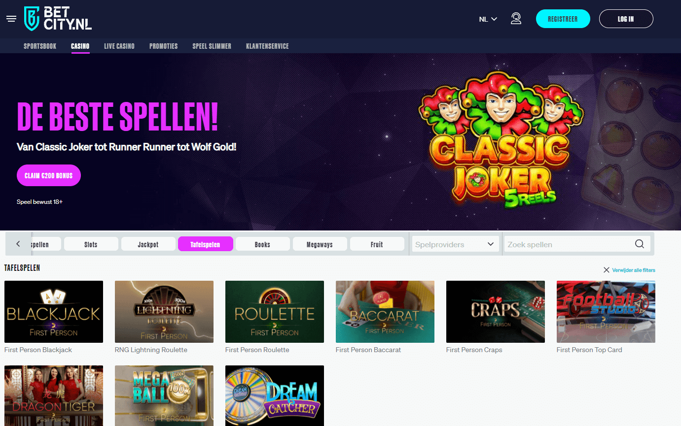 Betcity tafelspellen