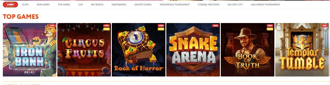 Spelaanbod van Slotwolf Casino