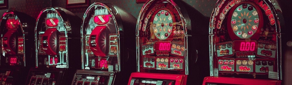 Rij van slotmachines