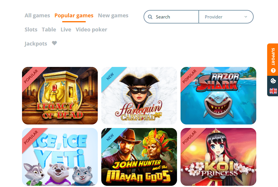 Spelaanbod Locowin casino