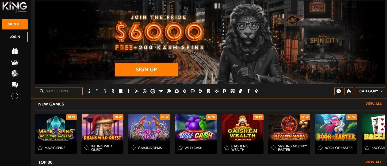 king johnnie casino homepage