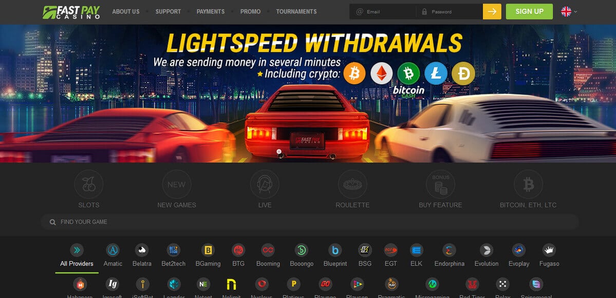 Fastpay casino homepage AU