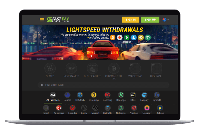 Fastpay Casino Mockup AU