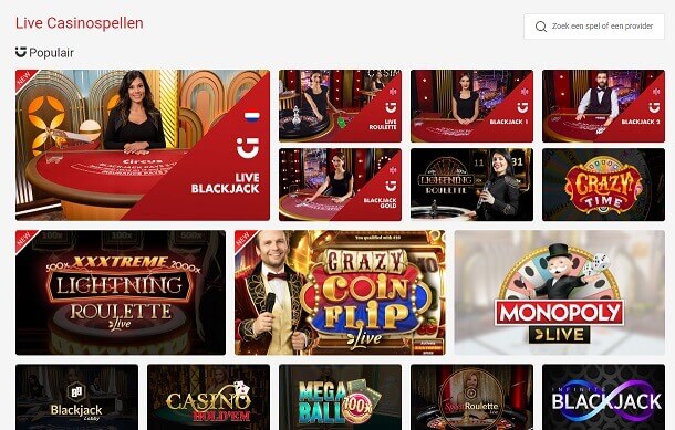 Circus live casinospellen