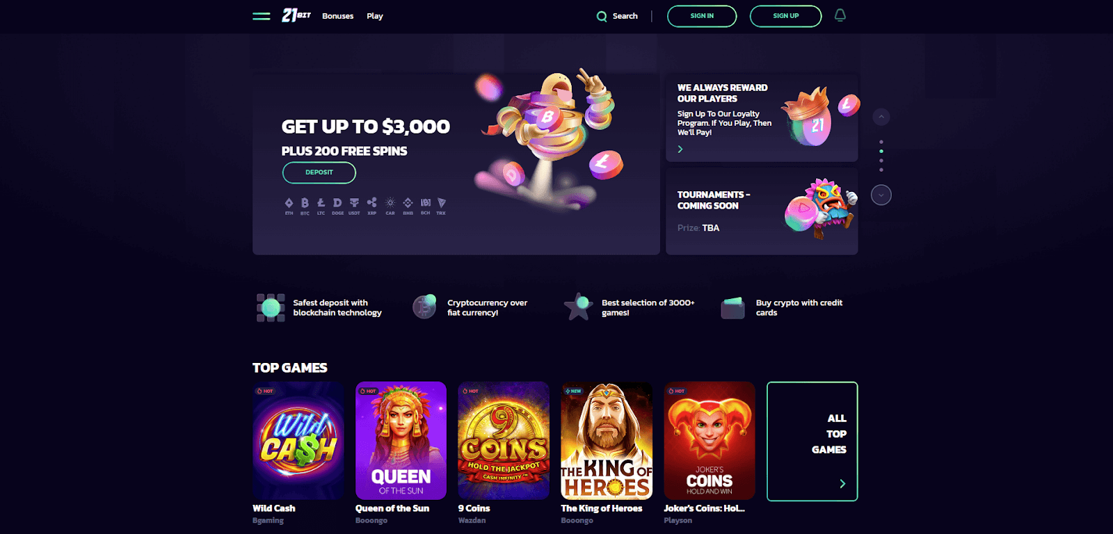 21bit Casino Interface