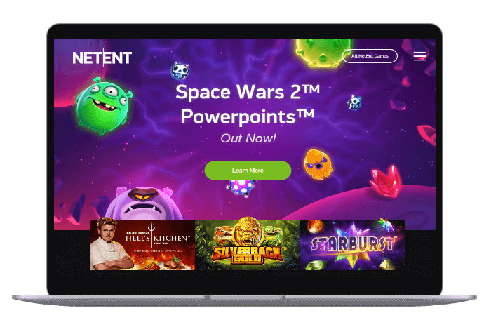 Netent homepage mockup