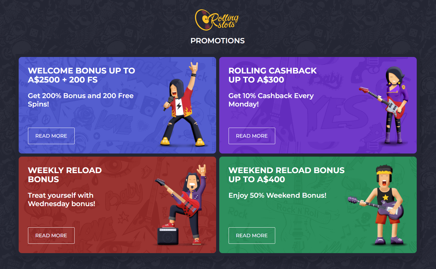 Rolling Slots Casino Bonuses