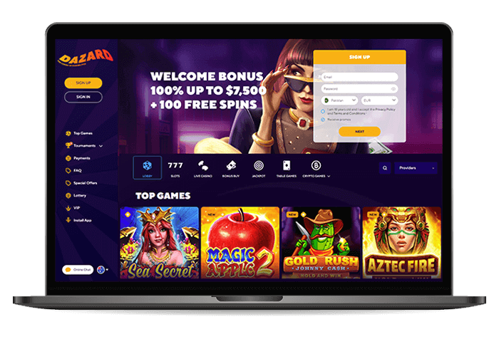 Dazard Online Casino AU Mockup
