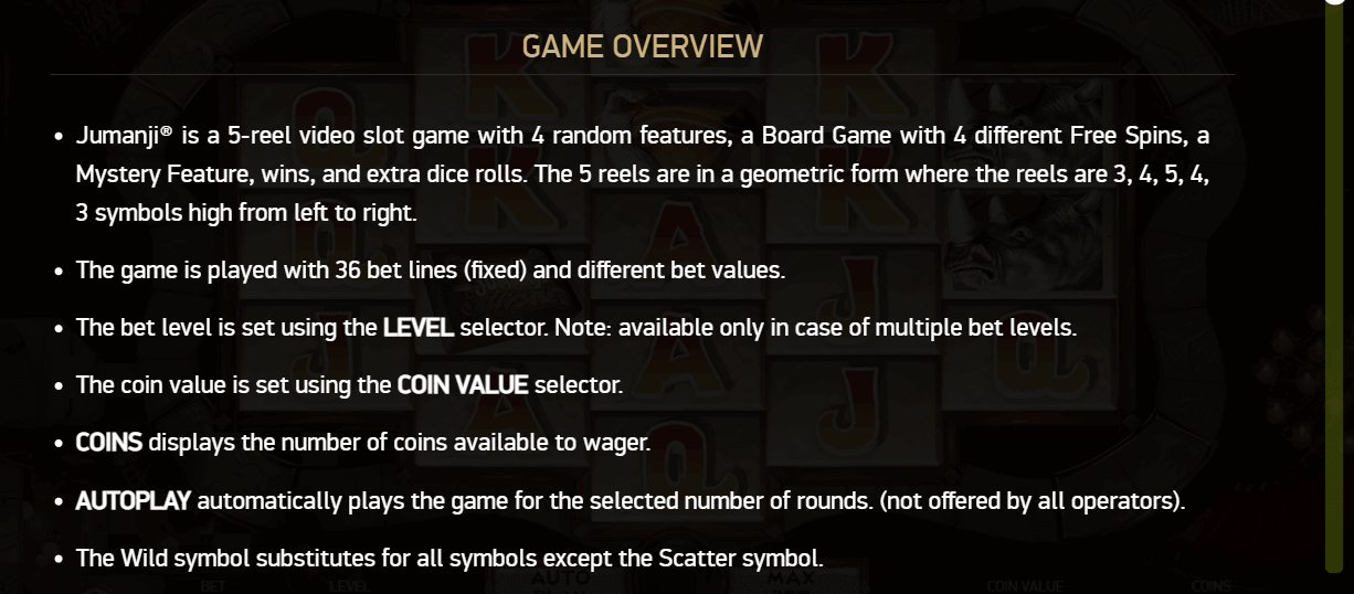 Jumanji Game Rules
