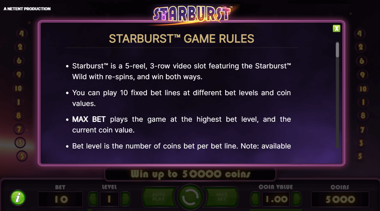 Starburst Game Rules