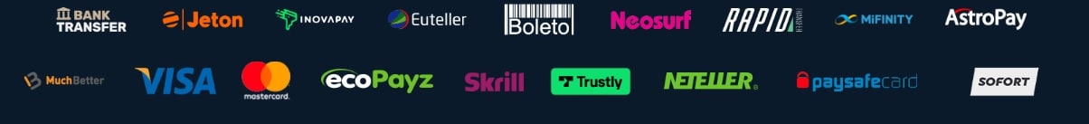 Zoals je in de bovenstaande illustratie kunt zien zijn er veel bekende betaalopties. Waarbij Sofort kan worden gebruikt als