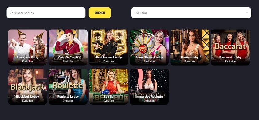 winstler live casino aanbod