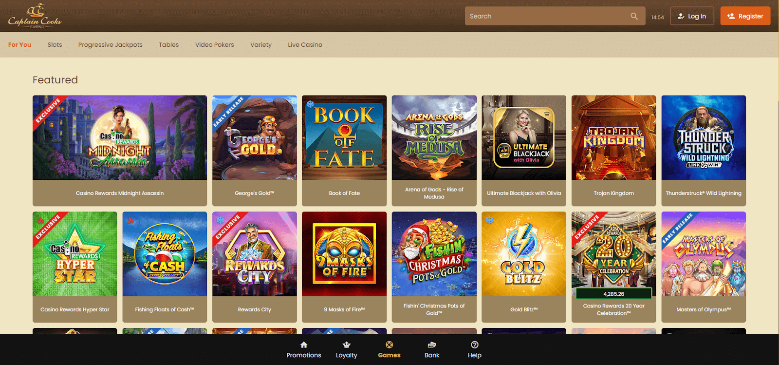 Captain Cook Casino Games