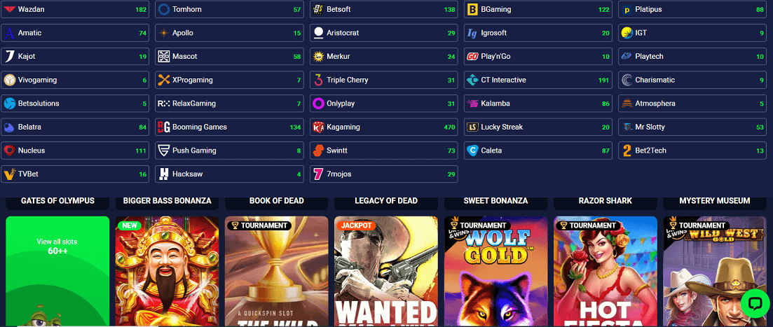 aanbod slots op spacewin