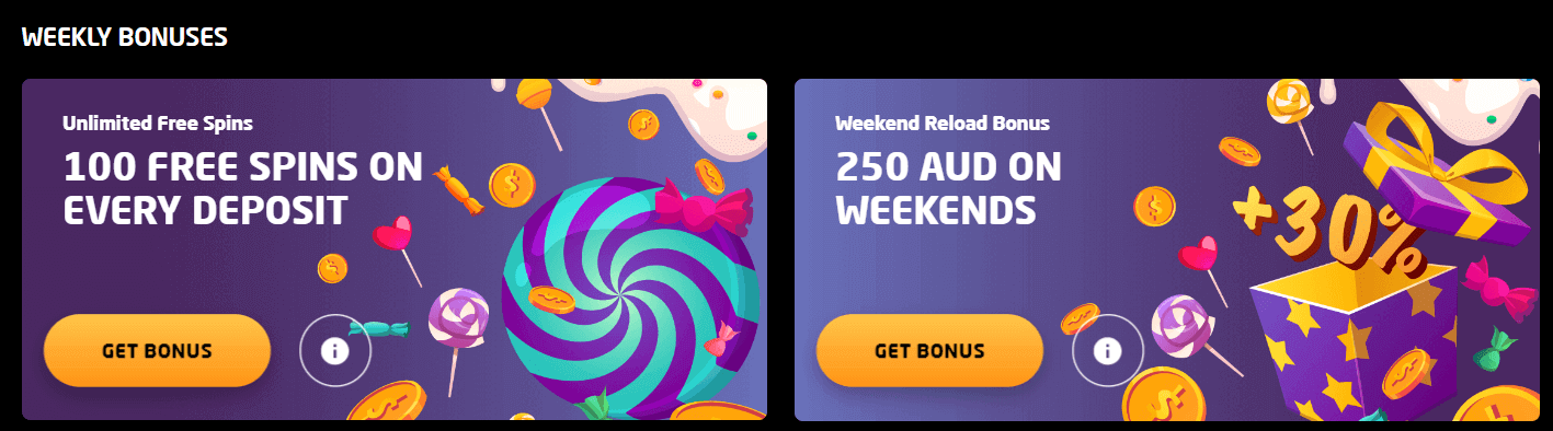 100 free spins on every deposit