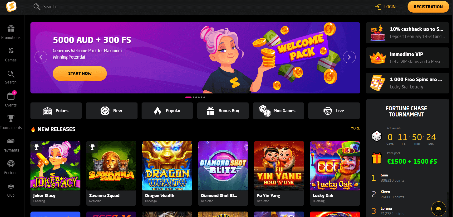 homescreen pokies