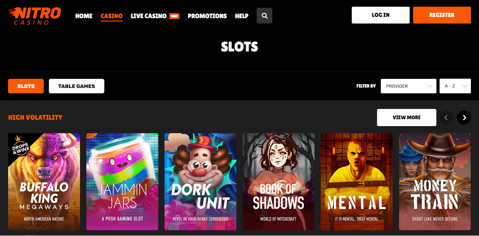 Nitro Casino Games