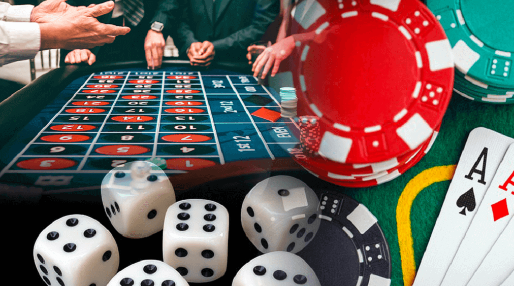 An animated depiction of engaging casino table games