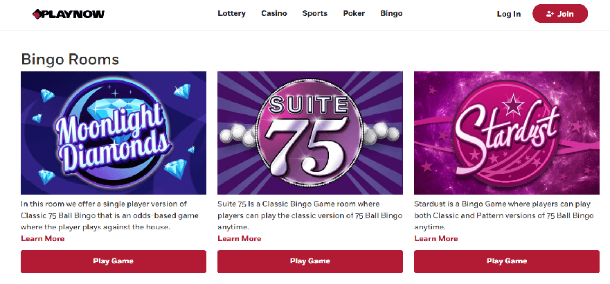 Bingo games on playnow