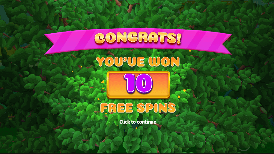 Вы выиграли 10 бесплатных вращений