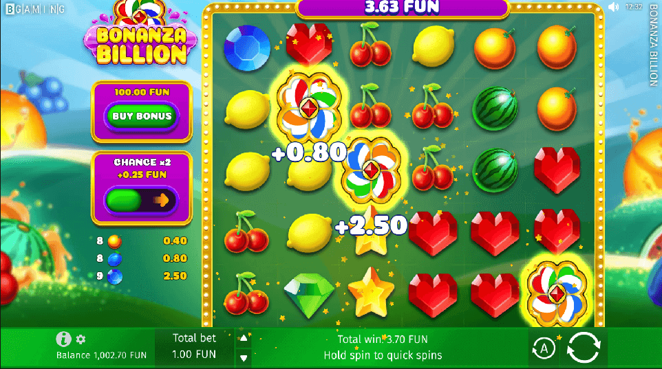 Bonanza Billion общий выигрыш в игре