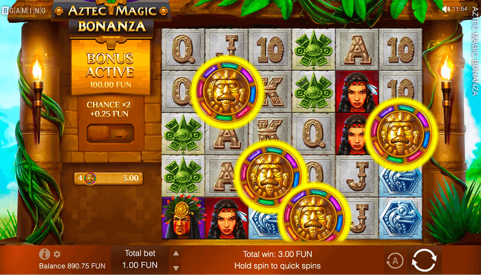 Bonus active on the Pokie