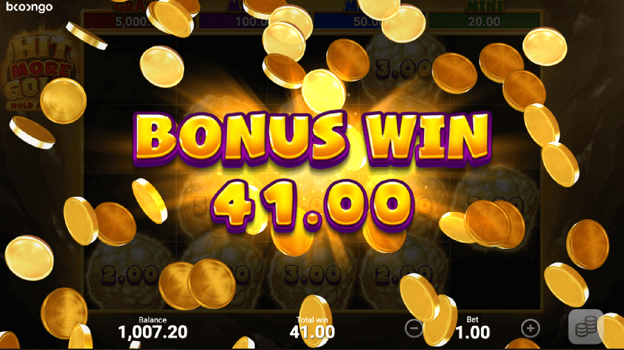 Bonus win of 41.00