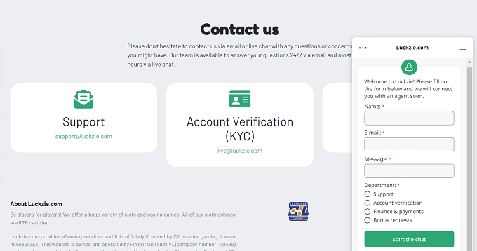 24/7 Live Chat Support (Select a department for immediate help)