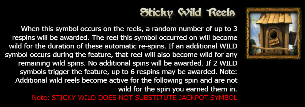Explanation of sticky wild reels