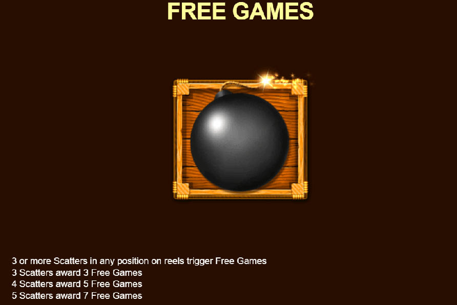 Free spins with the crucial bomb symbol in Pirate Jackpots