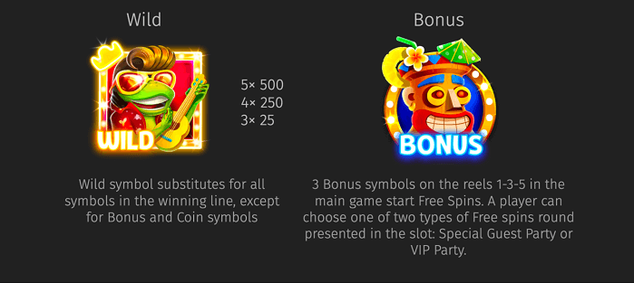 Symbol representation of the King Elvis frog for an online casino slot