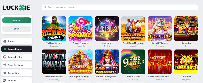 Online Casino Games at Luckzie Casino AU