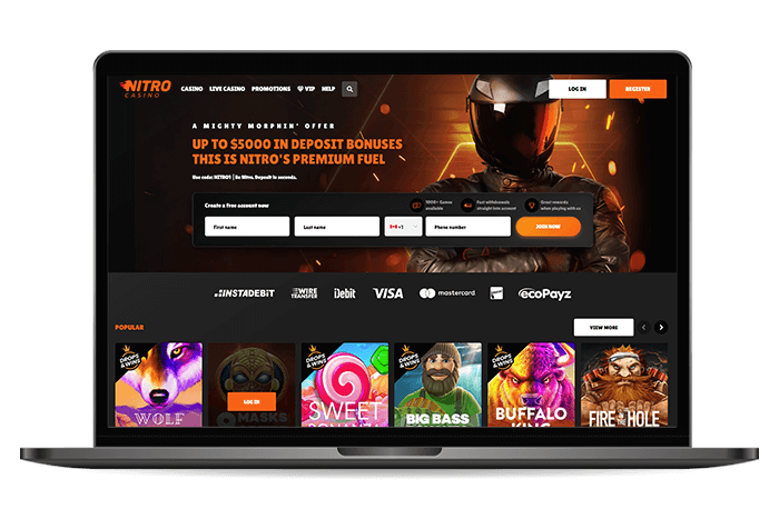 Nitro Casino Canada Mockup