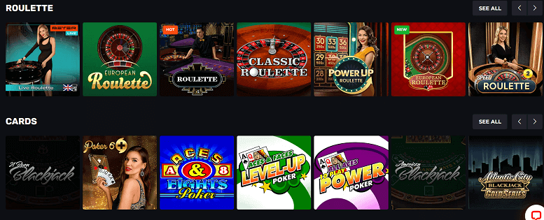 featuring staples such as roulette, blackjack, baccarat, video poker, and beyond. Titles like American Blackjack by Betsoft, European Roulette by KA Gaming, and Classic Roulette by OneTouch promise high RTPs, often exceeding 99%.