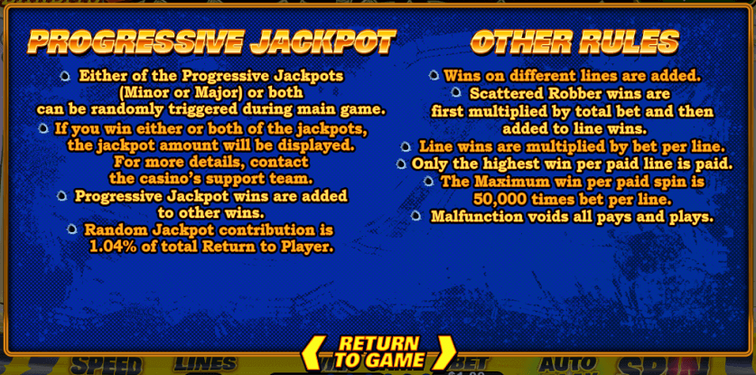 Essentials of the progressive jackpot in Cash Bandits