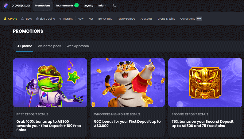 Promotions at bitvegas casino