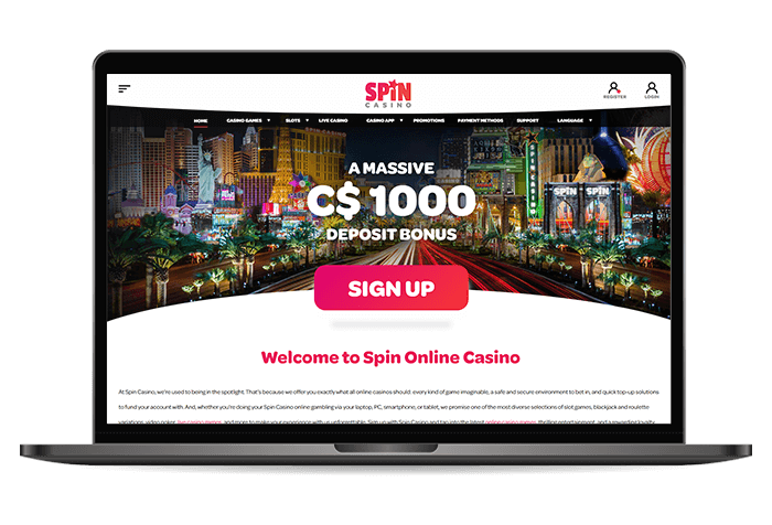 Spin casino Canada mockup
