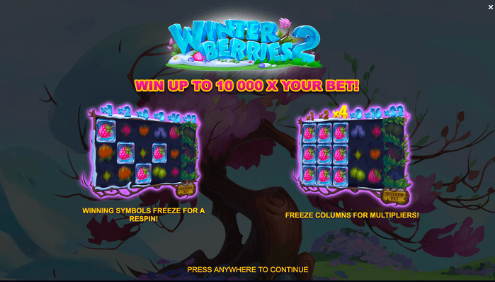 Launch screen of the Winterberries 2 online slot