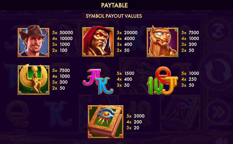 Gather 3 matching tokens in the Book of Nile Pokie