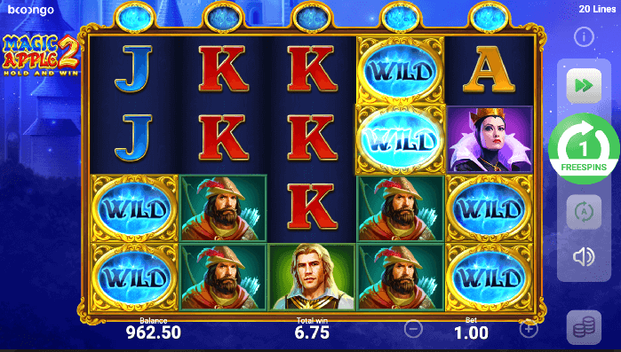 Uncover the mystery symbol in Magic Apple 2 online slot.