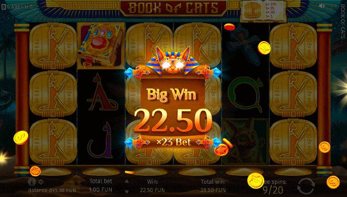 big win Book of cats online pokie