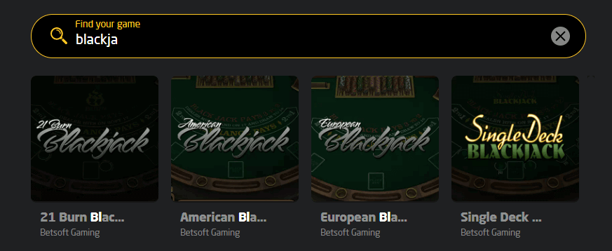 find your game blackjack