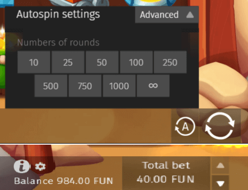 Interactive screens provide tutorials on selecting your wager and using the autospin option for uninterrupted gameplay.