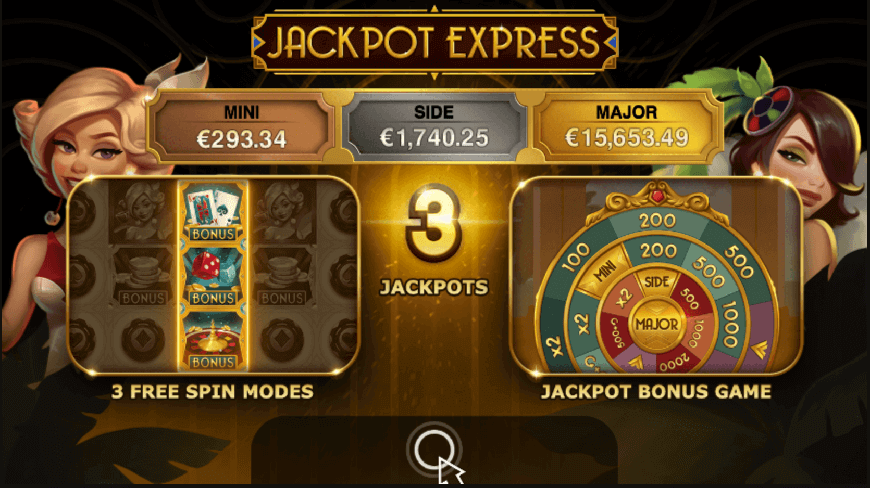 three free spin modes in Jackpot Express pokie and an engaging jackpot bonus game