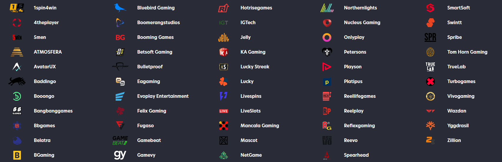 providers online casinos