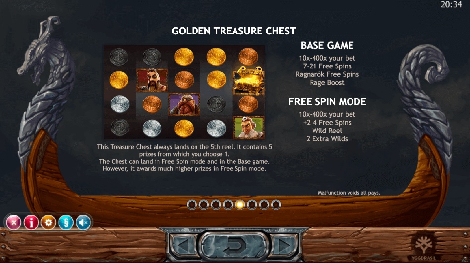 treasure chest details in Vikings Go Berzerk's online pokies
