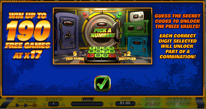 Score up to 190 free games with multipliers as high as 17x on Cash Bandits!